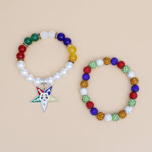 Cargar imagen en el visor de la galería, OES Sorority Pearl Ball Bead Star Charm Bracelets
