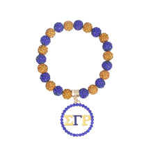 Cargar imagen en el visor de la galería, SGRHO Gold Blue Round Charm Luster Bracelet

