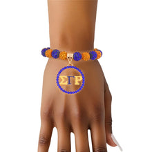 Cargar imagen en el visor de la galería, SGRHO Gold Blue Round Charm Luster Bracelet
