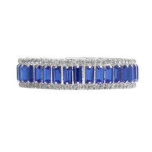 Cargar imagen en el visor de la galería, ZPB Sorority Blue Baguette Bling Tennis Bracelet
