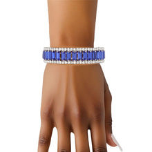 Cargar imagen en el visor de la galería, ZPB Sorority Blue Baguette Bling Tennis Bracelet
