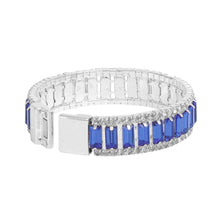 Cargar imagen en el visor de la galería, ZPB Sorority Blue Baguette Bling Tennis Bracelet
