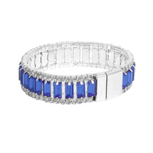 Cargar imagen en el visor de la galería, ZPB Sorority Blue Baguette Bling Tennis Bracelet

