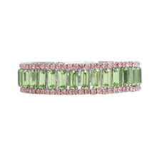 Cargar imagen en el visor de la galería, AKA Sorority Green Baguette Bling Tennis Bracelet
