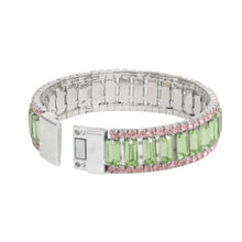 Cargar imagen en el visor de la galería, AKA Sorority Green Baguette Bling Tennis Bracelet
