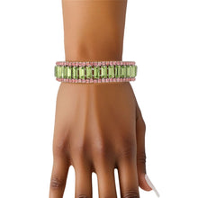Cargar imagen en el visor de la galería, AKA Sorority Green Baguette Bling Tennis Bracelet
