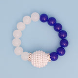 ZPB Sorority Blue White Pearl Glass Bead Bracelet