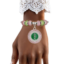 Load image into Gallery viewer, AKA Greek Merch Bead and Charm Cable Bracelet
