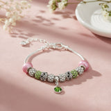 Snake Chain Pink Green Charm Women's Bracelet