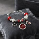 DST Snake Chain Triple Charm Luxe Bead Bracelet