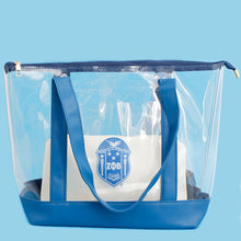 Cargar imagen en el visor de la galería, Tote Blue Clear Zeta Sorority Bag for Women
