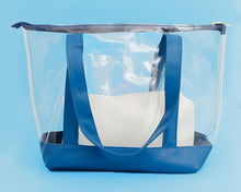 Cargar imagen en el visor de la galería, Tote Blue Clear Zeta Sorority Bag for Women
