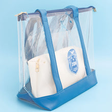 Cargar imagen en el visor de la galería, Tote Blue Clear Zeta Sorority Bag for Women
