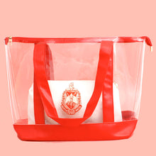 Cargar imagen en el visor de la galería, Tote Red Clear DST Sorority Bag for Women
