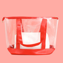 Cargar imagen en el visor de la galería, Tote Red Clear DST Sorority Bag for Women
