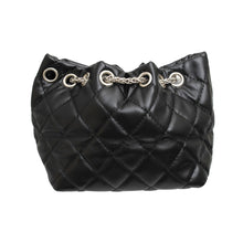 Cargar imagen en el visor de la galería, Mini Bucket Black Quilted Parisian Charm Bag
