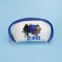 Load image into Gallery viewer, ZPB Sorority Woman Blue White Cosmetic Pouch Set
