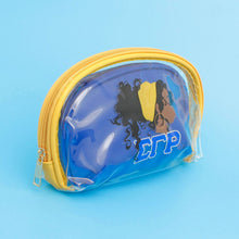 Load image into Gallery viewer, SGRHO Sorority Blue Yellow Cosmetic Pouch Set
