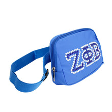 Cargar imagen en el visor de la galería, ZPB Sorority Blue Canvas Crossbody Waist Bag
