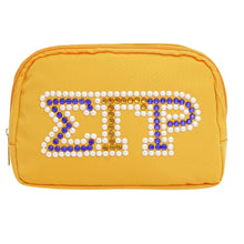 Load image into Gallery viewer, SGRHO Sorority Yellow Canvas Crossbody Waist Bag

