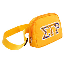 Load image into Gallery viewer, SGRHO Sorority Yellow Canvas Crossbody Waist Bag
