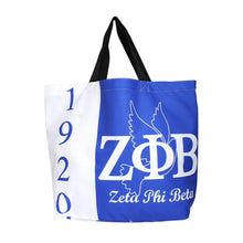 Cargar imagen en el visor de la galería, ZPB 1920 Blue White Large Shopper Tote for Women
