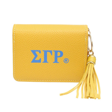 SGRHO Soror Yellow Tassel Keychain Zipper Wallet