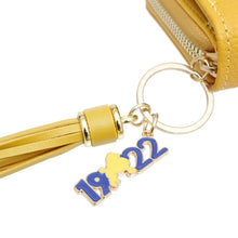 Cargar imagen en el visor de la galería, SGRHO Soror Yellow Tassel Keychain Zipper Wallet
