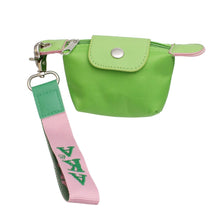 Load image into Gallery viewer, AKA Sorority Green Nylon Wristlet Strap Mini Pouch
