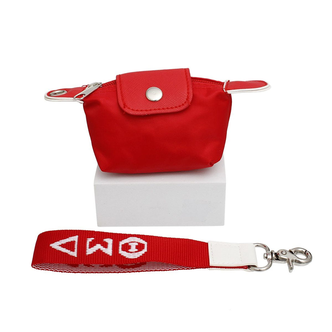 DST Sorority Red Nylon Wristlet Strap Mini Pouch
