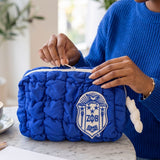ZPB Royal Blue Crest Mini Quilted Puffy Pouch