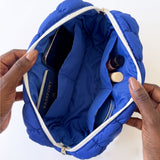 ZPB Royal Blue Crest Mini Quilted Puffy Pouch