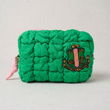 AKA Apple Green Crest Mini Quilted Puffy Pouch