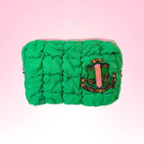 AKA Apple Green Crest Mini Quilted Puffy Pouch