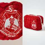 DST Crimson Red Crest Mini Quilted Puffy Pouch