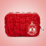 DST Crimson Red Crest Mini Quilted Puffy Pouch