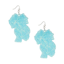 Cargar imagen en el visor de la galería, Fish Hooks Aqua Glitter Natural Hair Earrings
