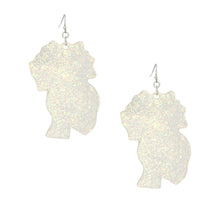 Cargar imagen en el visor de la galería, Fish Hooks Clear Glitter Natural Hair Earrings
