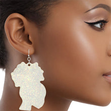 Cargar imagen en el visor de la galería, Fish Hooks Clear Glitter Natural Hair Earrings
