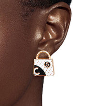 Load image into Gallery viewer, Glamorous Trio: Gold and White Chanel Earrings
