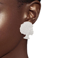Load image into Gallery viewer, Silver 3 Pcs Black Girl Magic Studs
