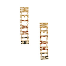 Load image into Gallery viewer, Gold Rhinestone MELANIN Link Earrings
