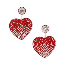 Load image into Gallery viewer, Drop Sparkling Love Red Heart Dangle Earrings
