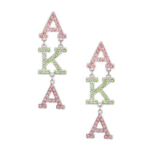 Load image into Gallery viewer, AKA Pink Green AKA Dangle Studs
