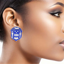 Load image into Gallery viewer, Blue White Crest Studs
