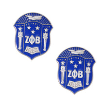 Load image into Gallery viewer, Blue White Crest Studs
