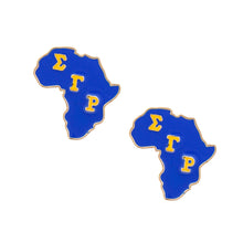 Load image into Gallery viewer, Gold Blue Africa Studs
