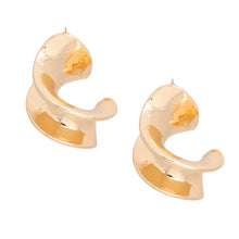 Load image into Gallery viewer, Drop Swirl Silhouette Gold Earrings for Women
