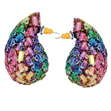 Cargar imagen en el visor de la galería, Studs Rainbow Embellished Small Teardrop Earrings
