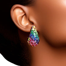 Cargar imagen en el visor de la galería, Studs Rainbow Embellished Small Teardrop Earrings
